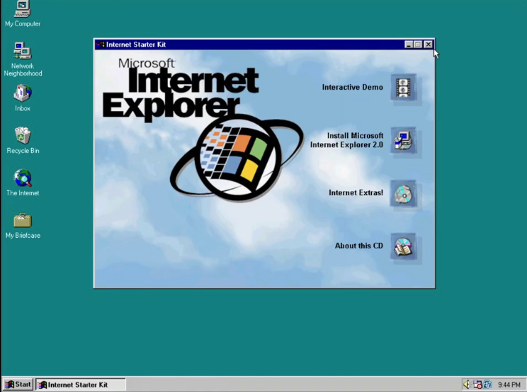 Internet Explorerの起動中の画面